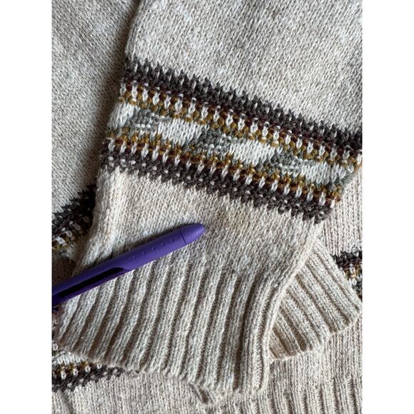 Chaps Ralph Lauren Men’s L Vintage Knit Sweater USA 100% Cotton Fair Isle - Picture 8 of 9